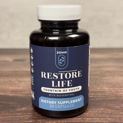 Zonia Restore Life Fountain Of Youth - 60 Capsules - EXP 10/2026 - Free Shipping