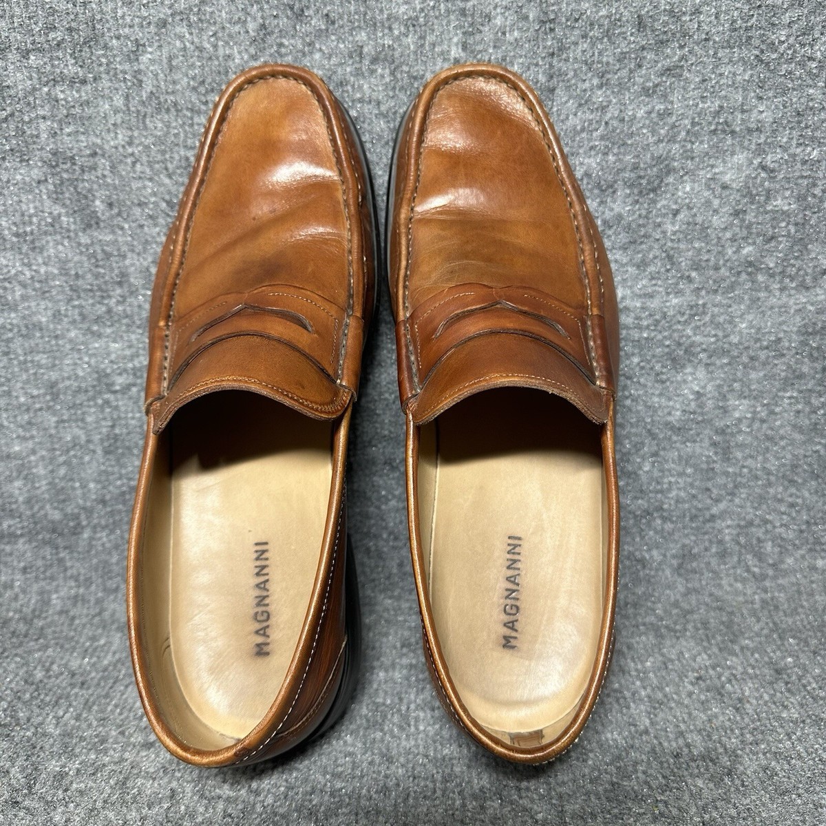 Men\'s Brown Leather MAGNANNI Slip-on Bit Loafer sz 7 Lalo Bit Men main image 3