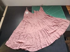 Acacia Bahamas Rayon Dress Beach Coverup In Pink Size S STAIN CHECK PICTURES