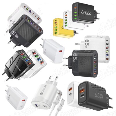 Schnell Ladegerät Stecker 1-6 x USB Port 30W-120W Netzteil Adapter Handy Tablet