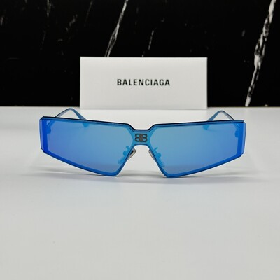 NEW BB0192S 003 BALENCIAGA BLUE GEOMETRIC WOMEN BALENCIAGA