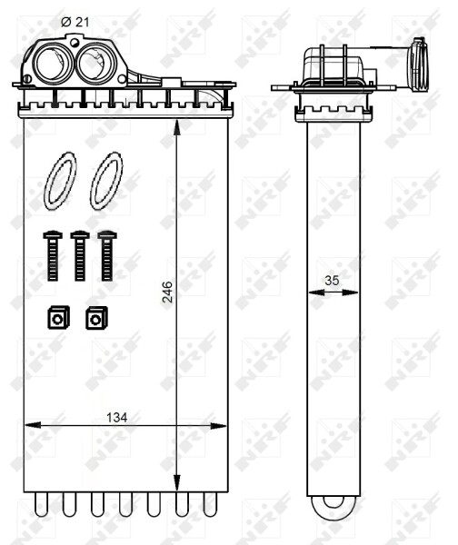 NRF 54332 Heat Exchanger, interior heating for CITROËN,PEUGEOT