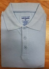 Tanvir Unisex Big Kids Short Sleeve Polo Shirt School Uniform-Light Blue NEW 