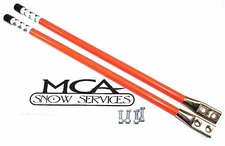 WESTERN SNOW PLOW 24" ORANGE GUIDE MARKERS W REFLECTIVE DECAL 62595   