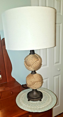 Uttermost Nautical Table Lamp Woven 2 Rope Spheres