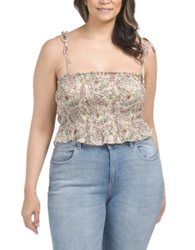 Cami MANGO Mujer Estampada con Volantes, Multicolor, Talla XL, NUEVA CON ETIQUETAS - Imagen 11 de 12