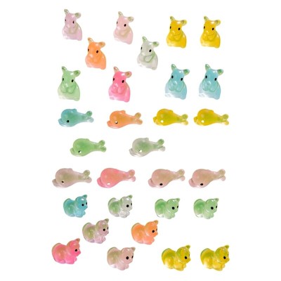 10 Pieces Miniature Whale Kitten Resin Glow Effect for Craft and Decoration