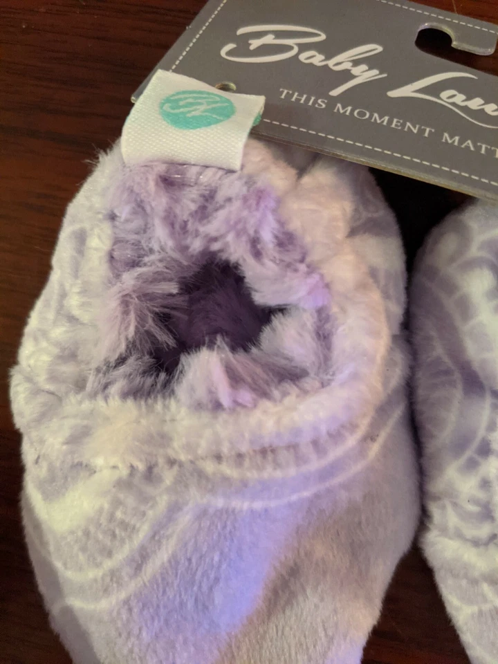 NUEVO Botines Mandala Orquídea Lavandería Bebé Púrpura Stay-On Vellón 6-12 Meses Foto 3 de 3
