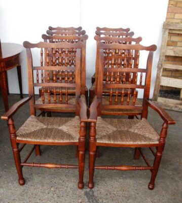 Set English Pad foot Spindle Back Chairs Spindleback
