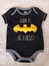 Shirt 0 To 3 Months Batman Short sleeve Black Hero Baby Boy