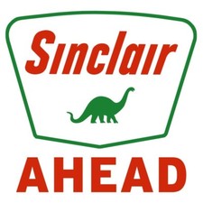 Sinclair DINO Gasoline Ahead NEW Sign: 18" Sq. USA STEEL XL Size