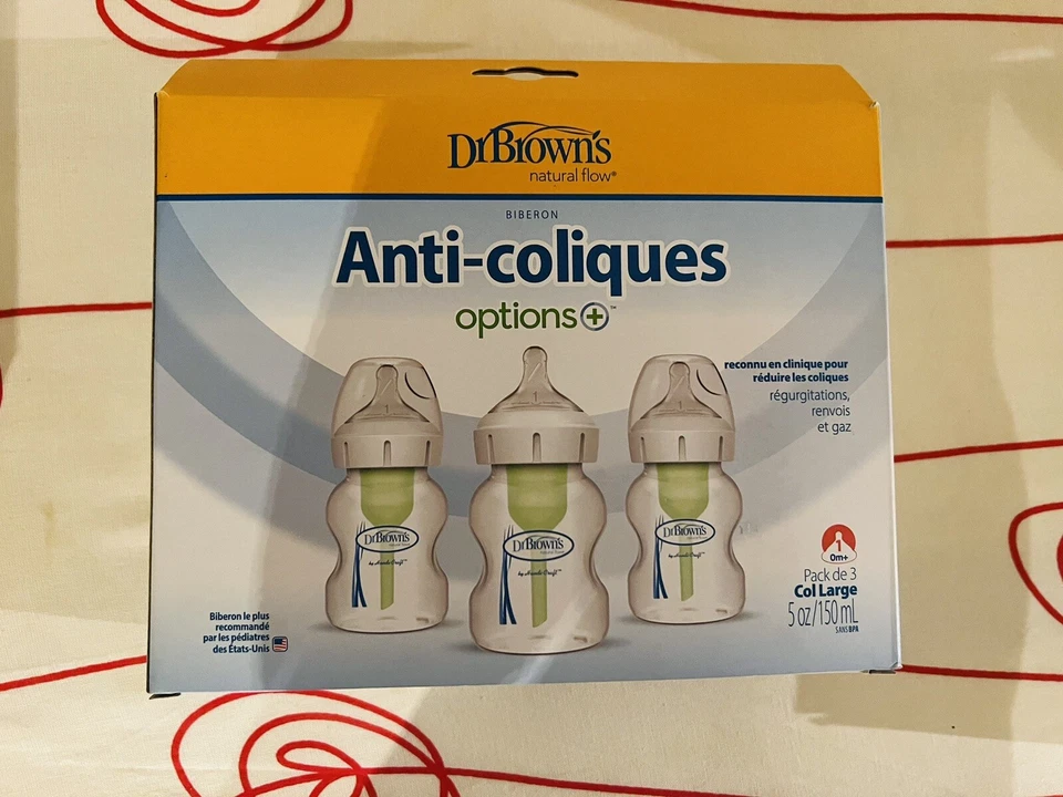 Paquete de 3 opciones Dr. Brown's + biberón anticólicos cuello ancho - 5 oz Foto 4 de 4