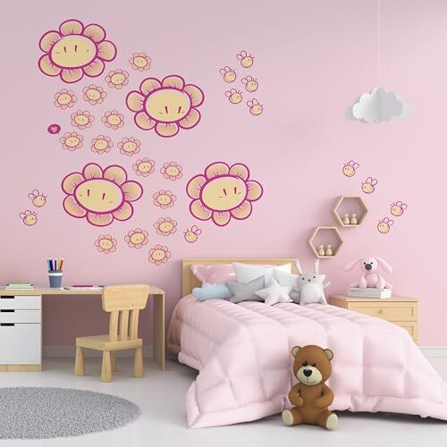 Removable Wall Stickers Decor, Large Flower Wall Decals Peel and Stick, Mural - Picture 2 of 7