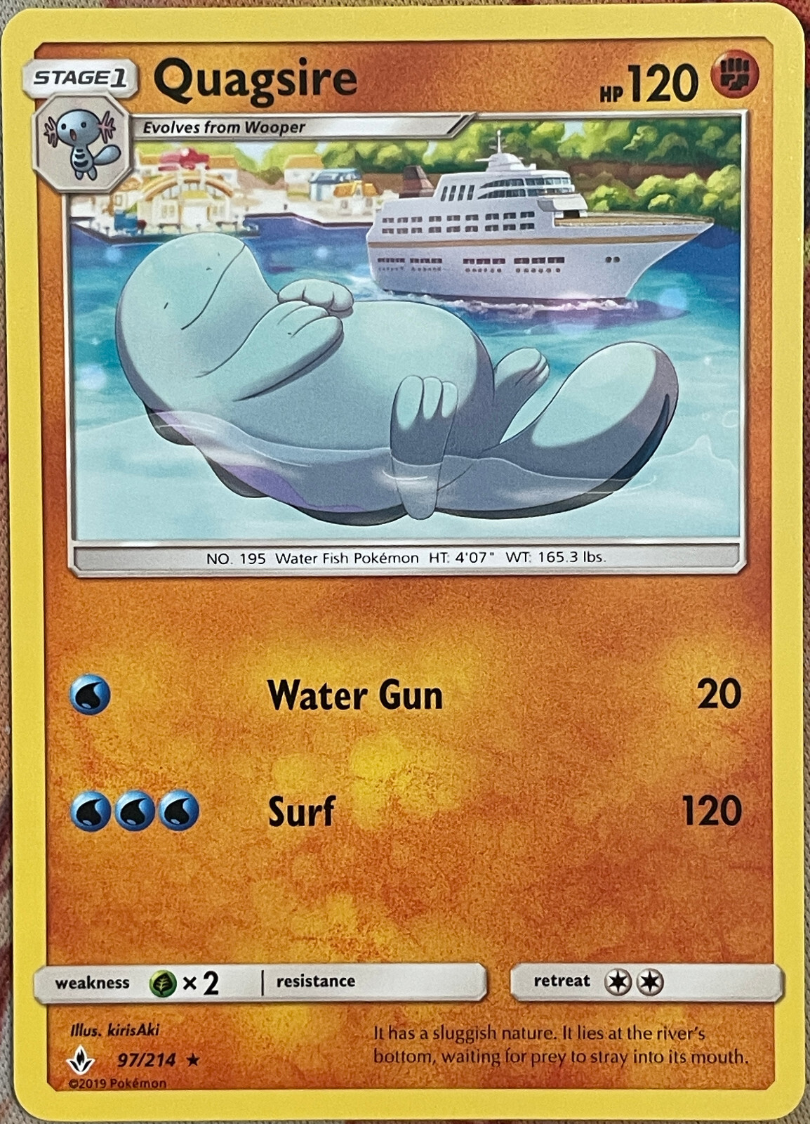 Quagsire Rare - 97/214 - Unbroken Bonds Pokemon 2019