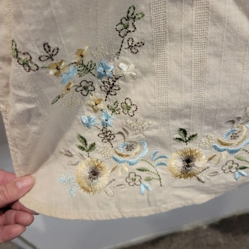 Blusa bordada Erika mujer talla 2x mezcla lino cottagecore Foto 3 de 4