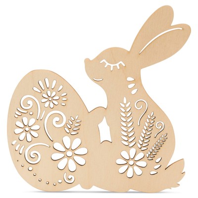 Wooden Bunny Cutout Holding Easter Egg 4''-24 , 1/8'' Thick|Woodpeckers