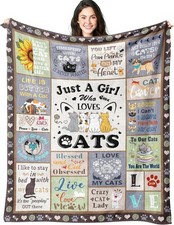 Cat Blanket Gifts for Girls Women Cat Gifts for Cats Lovers Soft Flannel Cats...