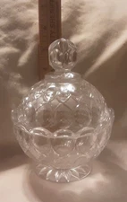 Vintage Petite Round Clear Covered Candy Dish