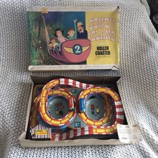 Vtg Coney Island Ohio Art Technofix Tin Plastic Wind-Up Roller Coaster #634 Box 