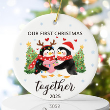 Our First Christmas Ornament 2025, Weeding Gifts for Couples First Christmas Tog