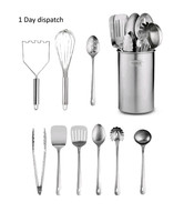 10 Piece Stainless Steel Kitchen Utensil Set with Holder | Cooking Tools Set |