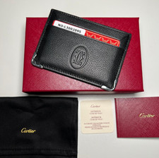 Cartier Must de Cartier Black Calfskin Card Holder   Luxury Leather Wallet NIB