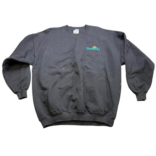Vintage Gildan Tamiflu Sweatshirt Mens XL Black Heavyweight Crew Neck Pullover