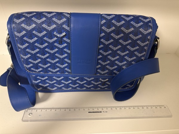 Goyard-Style Crossbody Bag – Blue – Very Good Condition