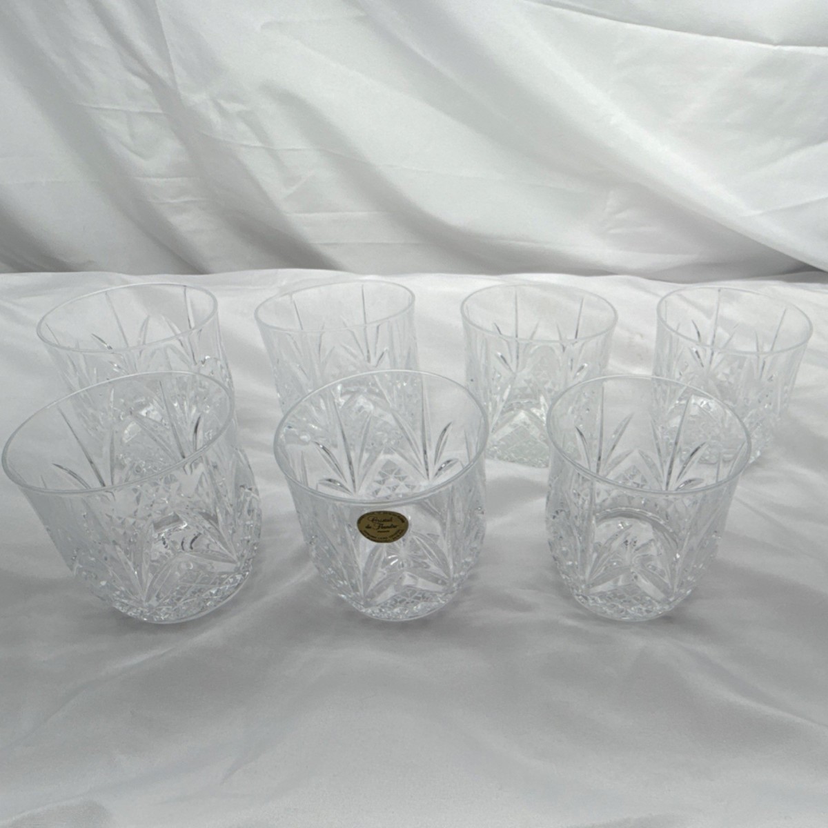 Cristal de Flandre France Cut Crystal Glasses set of 7 - Clear
