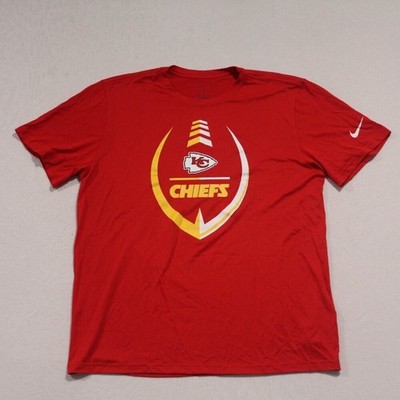 Nike Kansas City Chiefs Men Red Tee Shirt Dri Fit Short Sleeve NWOT Size XL