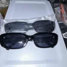 2-pair Mens Rectangle Sunglasses Black Plasti...