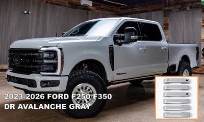 Painted DR AVALANCHE GRAY Door Handle Covers Set For 2023-2026 Ford F250 F350