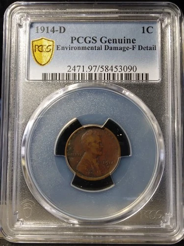 1914-D Lincoln Wheat Cent 1c, Key Date, PCGS Fine Details