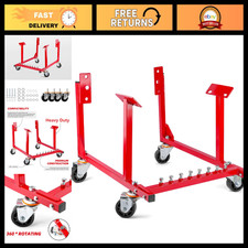 Rolling Engine Cradle Stand With Wheels Steel Frame Easy Assembly Hardware St