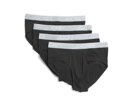 Men's Jockey 4-Pack Cotton Blend Briefs (All Black) Underwear