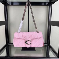 Coach CBG31 Tabby Shoulder Bag 26 With Quilting Denim/Nappa Leather Pink Women