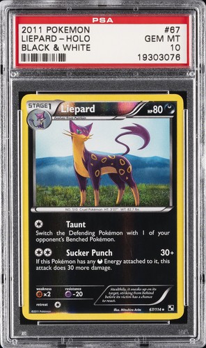 2011 POKEMON BLACK & WHITE #67 LIEPARD-REVERSE FOIL PSA 10 - Picture 1 of 2