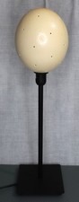 Tischlampe Straußenei Stehlampe Lampe komplett Ständer + Ei Höhe 48 cm Schwarz