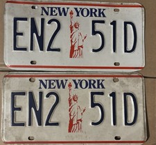 Set Of New York License Plates Statue Of Liberty
