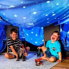 Portable Blanket Fort Building Kit for Kids 4-12 - Indoor/Outdoor Play Tent  Pl