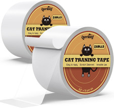 Cat Scratch Tape 2 Rolls Clear Double-Sided Furniture Protector 2.5 x 15 Yards