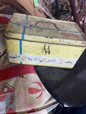 PLASMON BISCOTTIERA DEL BEBE'-VECCHIA SCATOLA DI LATTA CON MANICO-VINTAGE-EPOCA