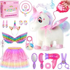 Unicorn Toys for Girls Age 4-6 Unicorns Gifts, Walking Talking Singing Intera...