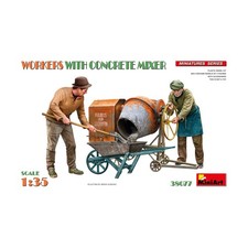 MiniArt Miniatures Series Mini 1:35 Men w/Concrete Mixer New