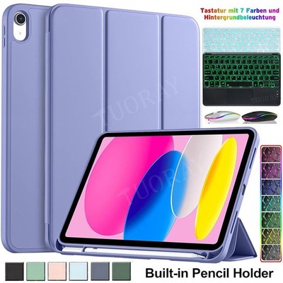 Beleuchtet Tastatur Hülle Maus für iPad 10./11. Gen (A16, 2025) 10.9''/11'' QWERTZ