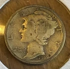 1916-S Mercury Dime VG Key Date San Francisco 90% Silver Winged Liberty