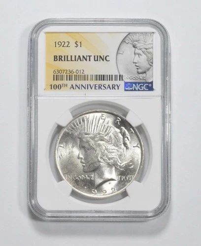1922 Peace Silver Dollar 100th Anniv 2021 Special Label MS BU Unc NGC *8661
