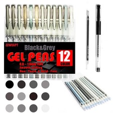 Grey Gel Pens,36 Color Gel Pens Set including 12 Color Gel Pen with 24 Refill...