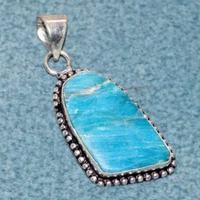 Blue Apatite 925 Silver Plated Pendant 1.8