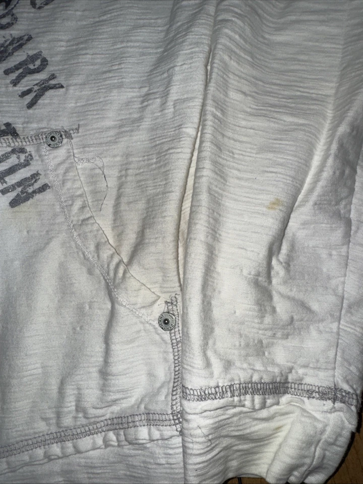 Sudadera con Capucha DKNY Jeans Cremallera Completa De Colección Blanca Para Hombre Grande Gótico Gráfico Y2K Foto 3 de 4